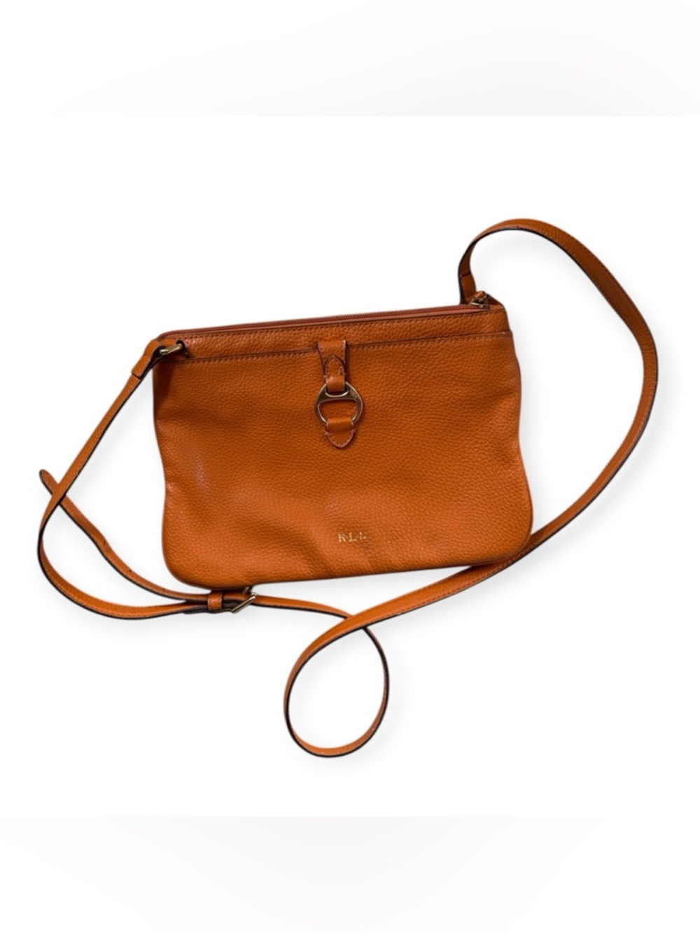 Lauren Ralph Lauren Anfield crossbody bag in and orange brown leather